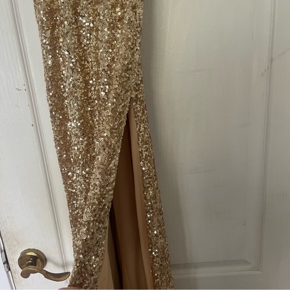 Nina Couture Gold Prom Dress - Picture 10 of 14